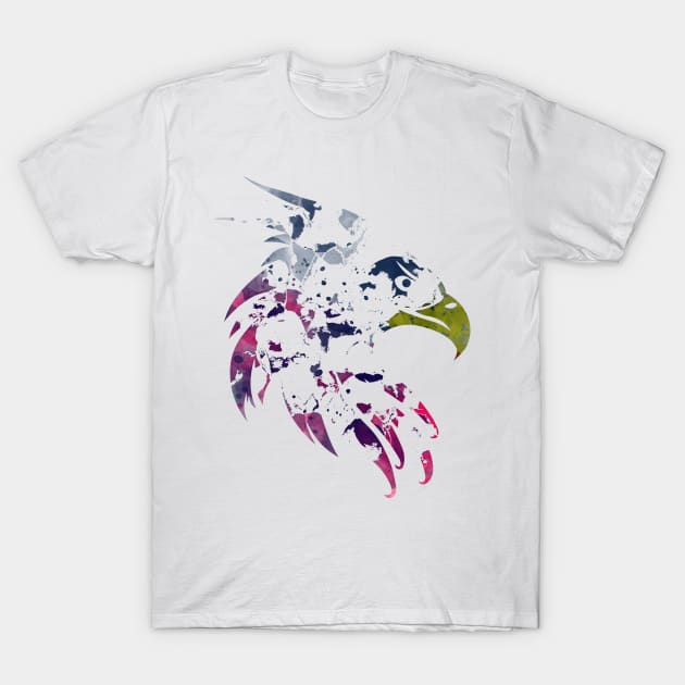 Eagle Head Graffiti Scatter Art T-Shirt by ArtMichalS